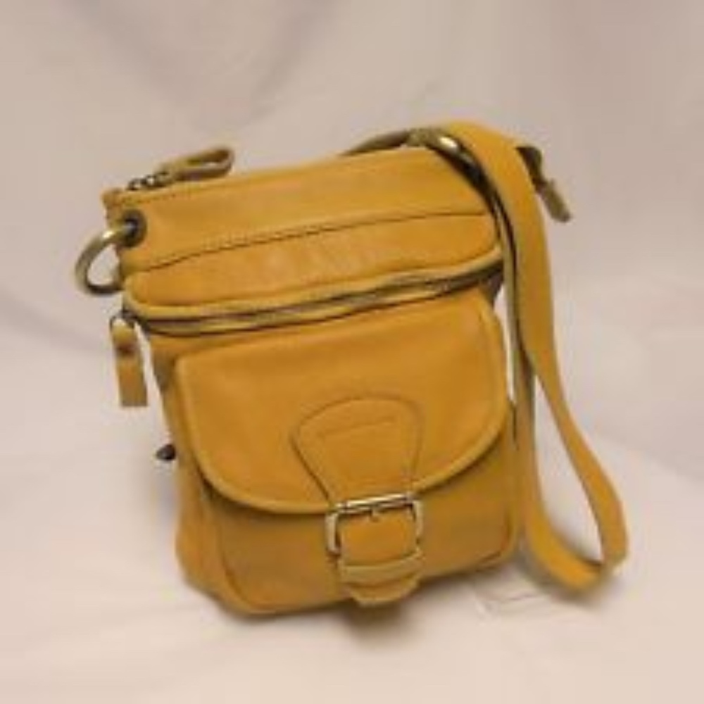 TANO Yellow Leather Crossbody Bag